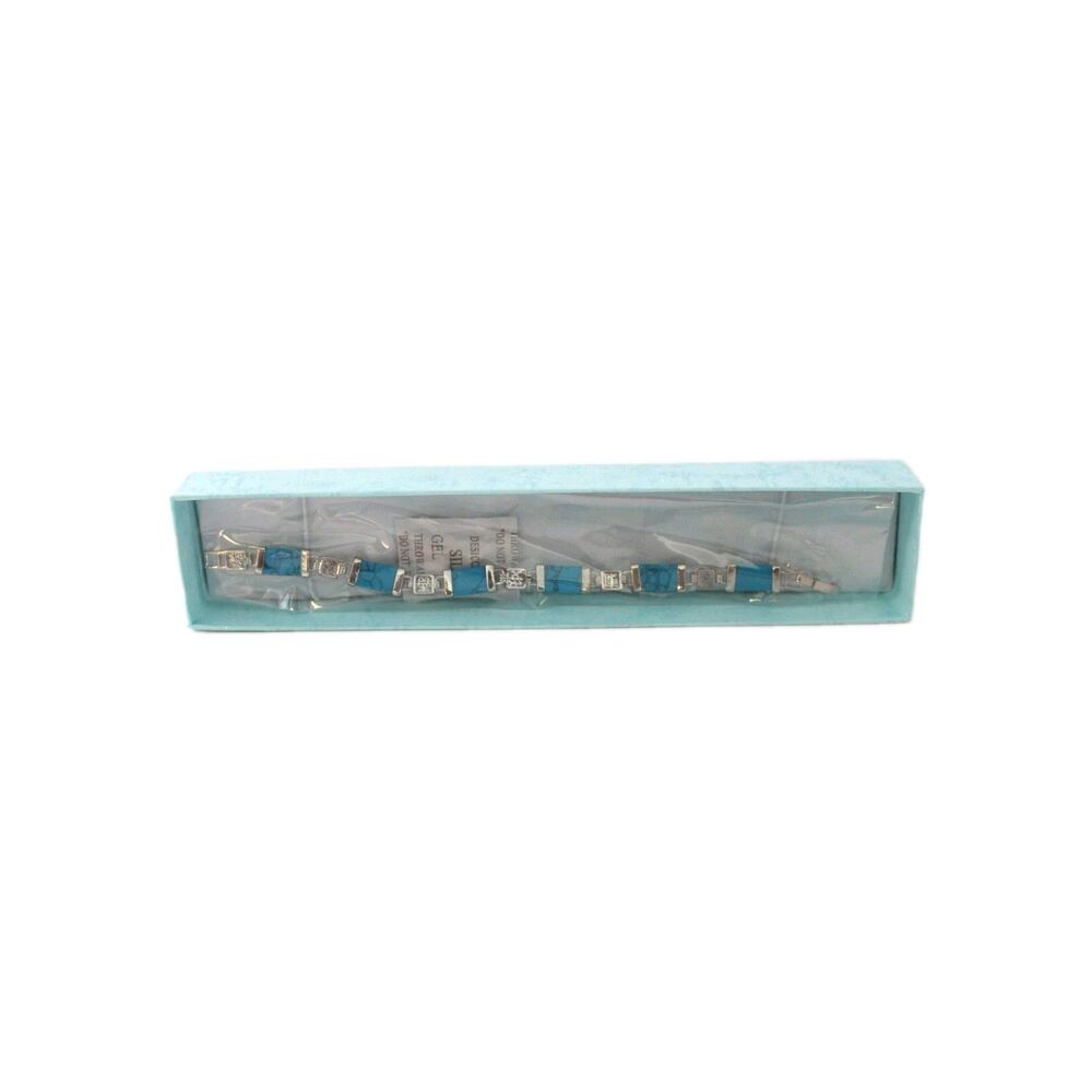 Vintage Costume Jewelry Bracelet Faux Turquoise and Silver